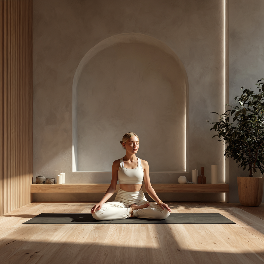 Peaceful yoga meditation scene